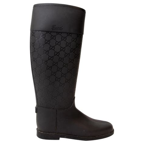 women gucci rain boots|gucci monogram thigh high boots.